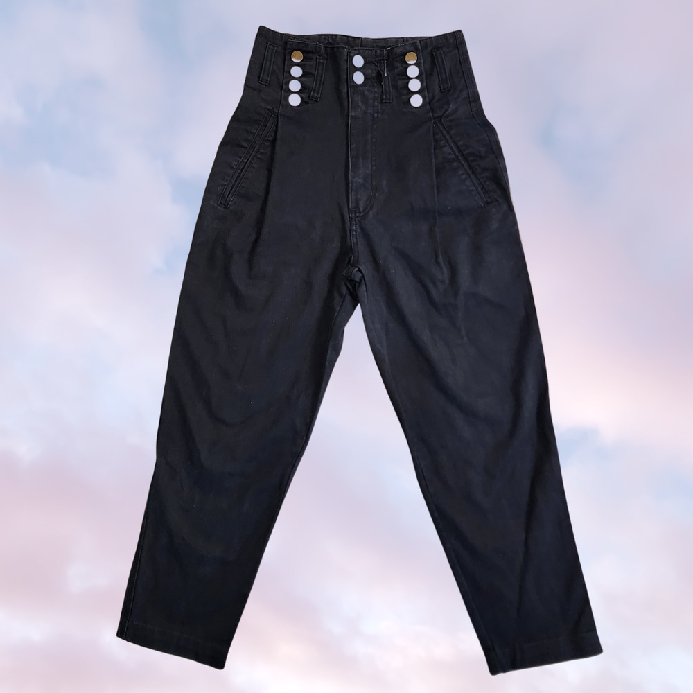 Vtg 80s Extra Blues International Black High Waisted Mom Denim Jeans Sz 1
